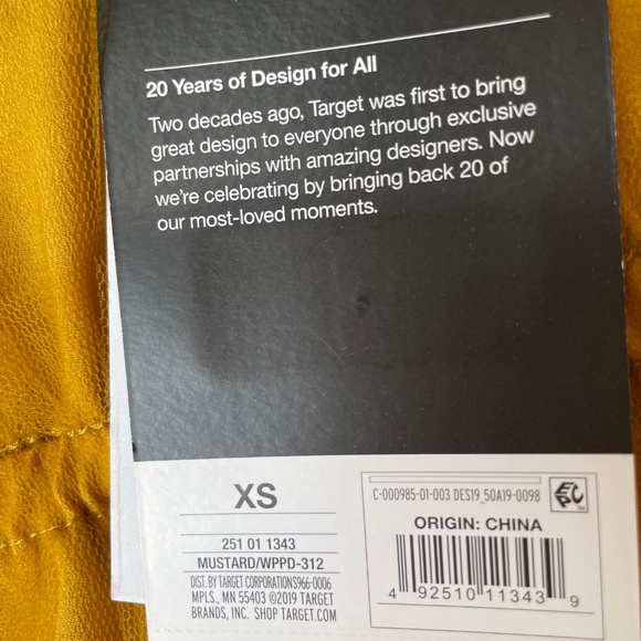 Rodarte for Target 20th Anniv Mustard Yellow Tulle Slip Mini Dress- size XS NWT - Picture 7 of 7